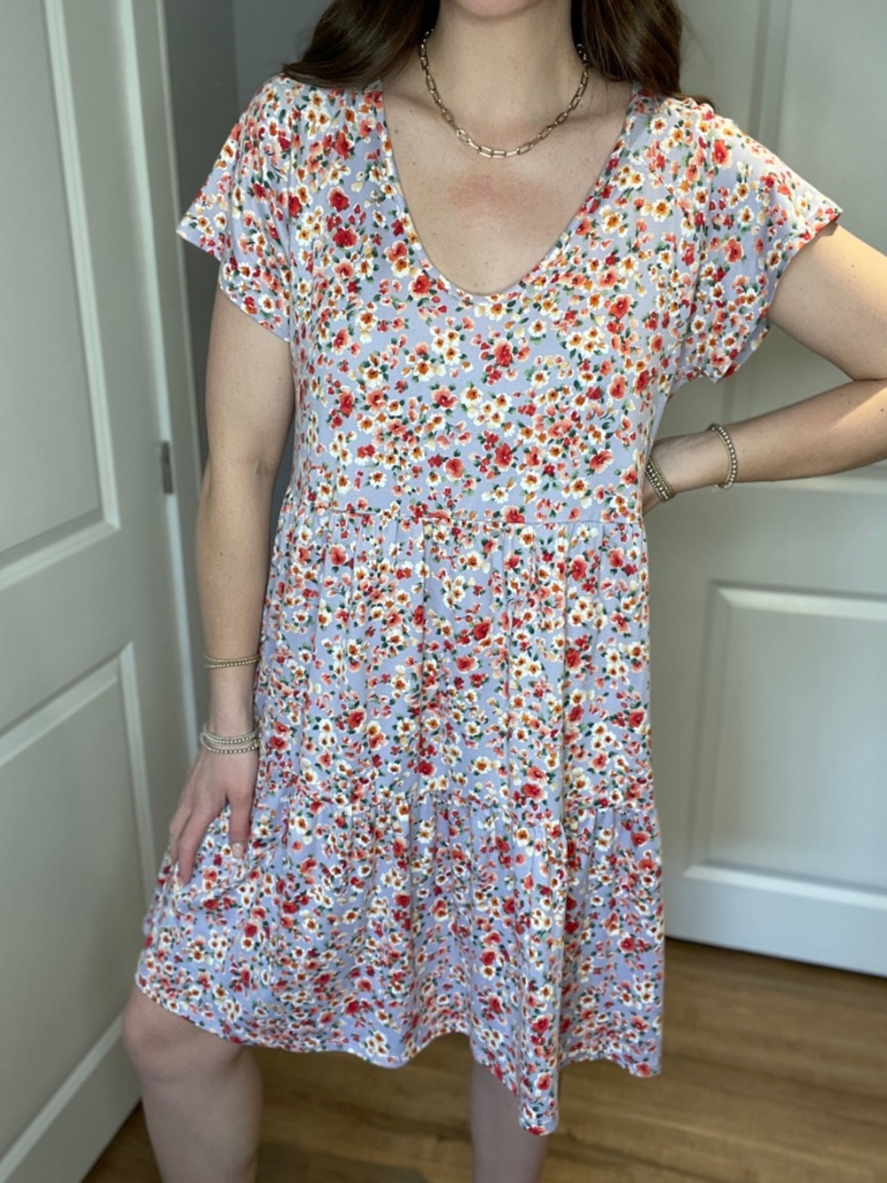 Haptics Purple Floral Print Dress